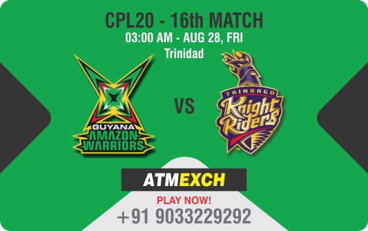 Guyana Amazon Warriors vs Trinbago Knight Riders 16th Match Betting Tips