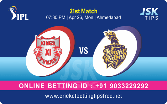 Cricket Betting Tips And Match Prediction For Punjab vs Kolkata 21st Match Tips With Online Betting Tips Cbtf Cricket-Free Cricket Tips-Match Tips-Jsk Tips