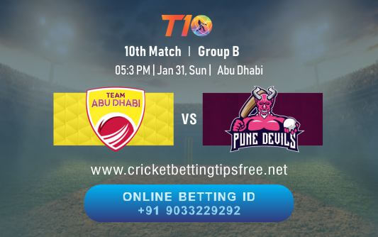 Cricket Betting Tips And Match Prediction For Abu Dhabi vs Pune Devils 10th Match Tips With Online Betting Tips Cbtf Cricket-Free Cricket Tips-Match Tips-Jsk Tips 
